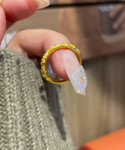 Novelty Gold Ancient Gold Bauhinia Rings