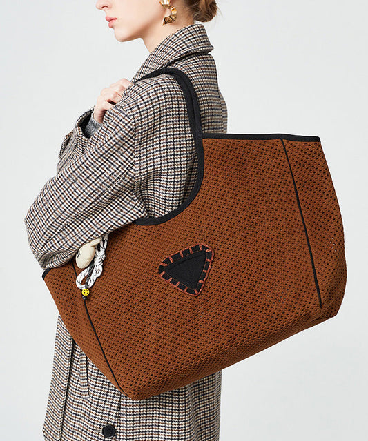 Original Design Chocolate Patchwork Large Capacity Cotton Women Handbag