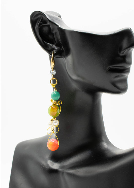 Original Design Fine Crystal Ethnic Style Drop Earrings
