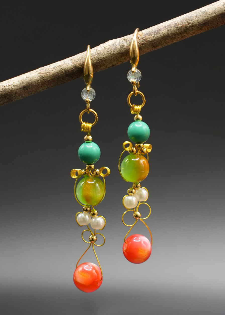 Original Design Fine Crystal Ethnic Style Drop Earrings