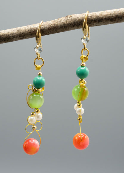 Original Design Fine Crystal Ethnic Style Drop Earrings