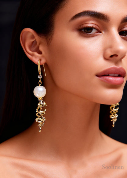 Original Design Fine Pearl Zircon Drop Earrings