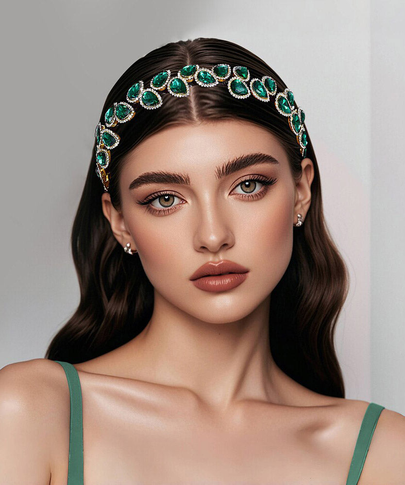 Original Design Green Acrylic Zircon HairPiece