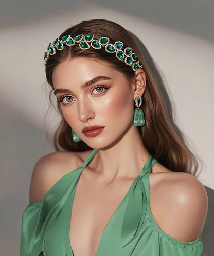 Original Design Green Acrylic Zircon HairPiece