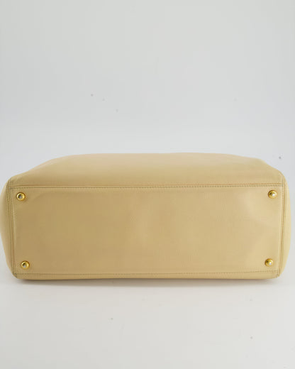 Chanel Vintage Beige Executive Tote Bag in Leather with 24K Gold Hardware