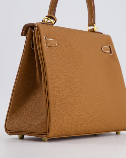 *HOLY GRAIL* Hermès Kelly Bag 25cm Retourne in Gold Togo Leather with Gold Hardware