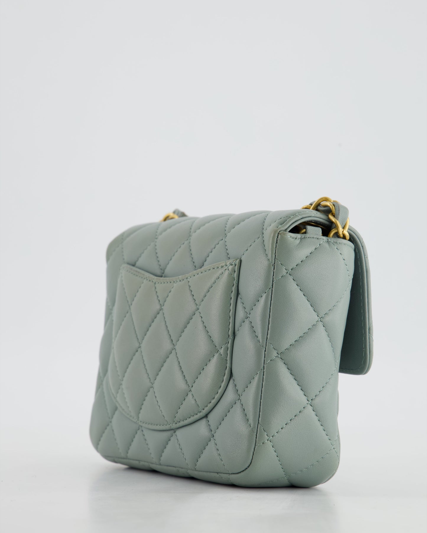 Chanel Grey Mini Flap Bag With Multicolour Coin Details and Brushed Gold Hardware