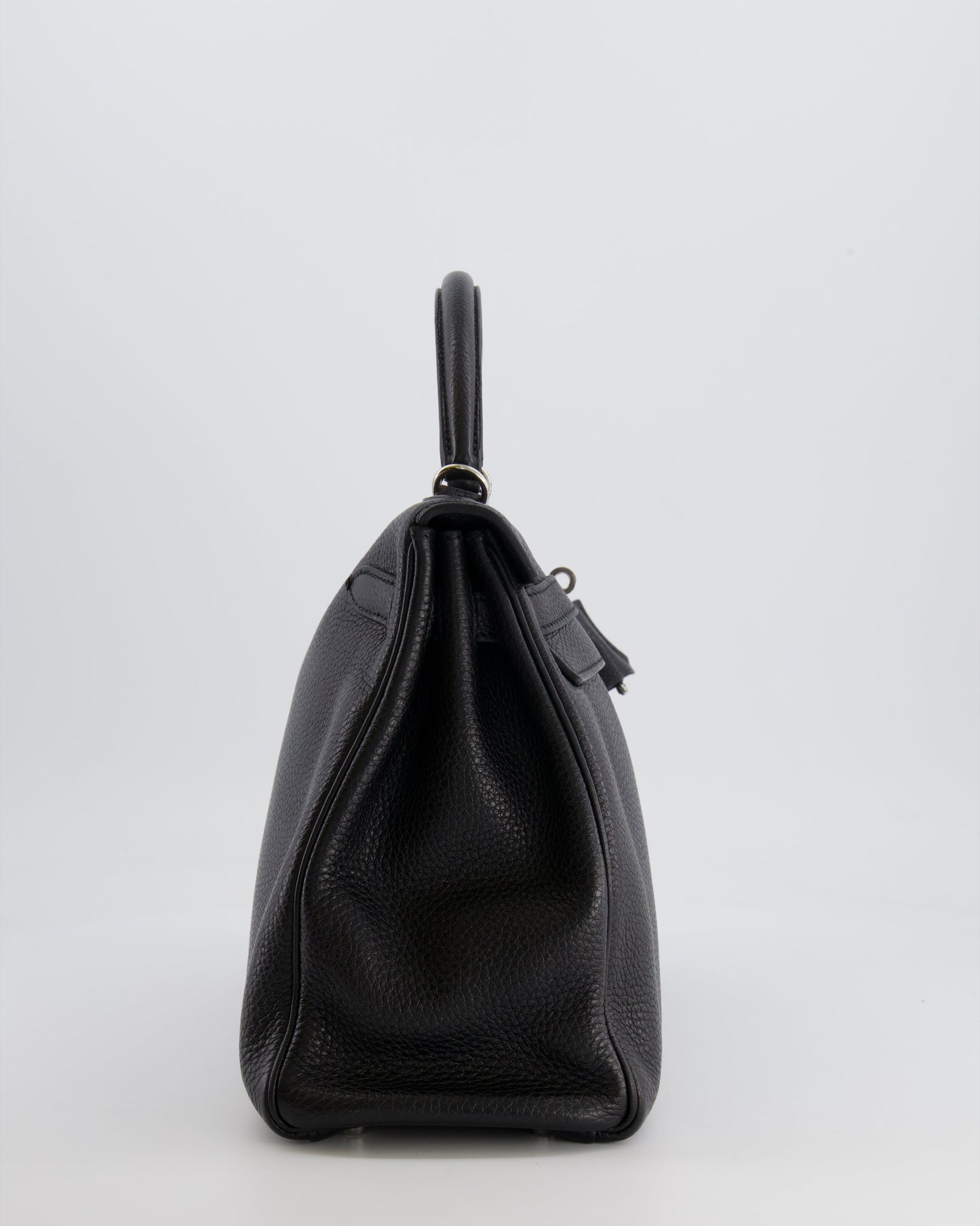 Hermès Kelly Retourne 32cm Bag in Black Clemence Taurillon Leather with Palladium Hardware
