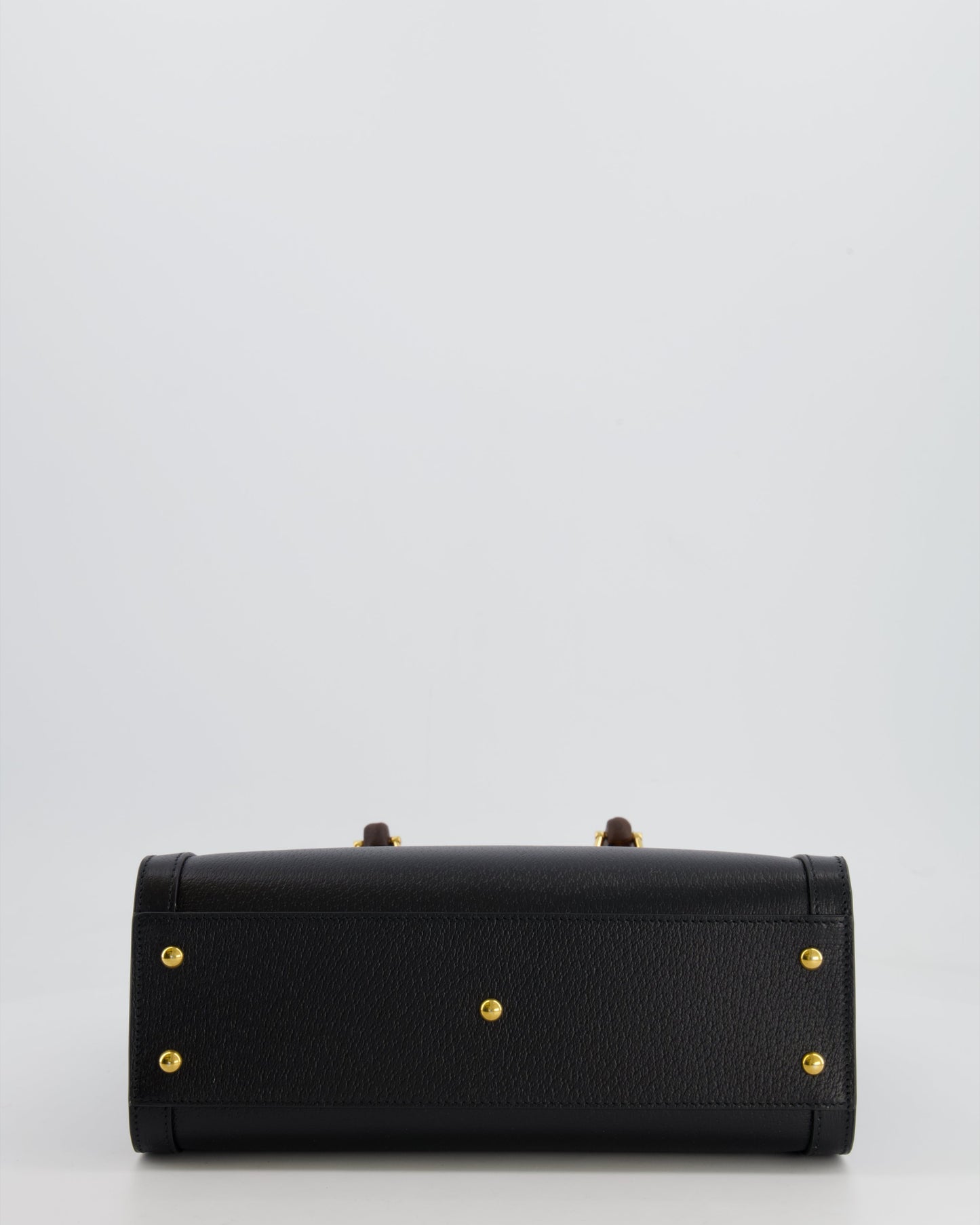 Gucci Black Diana Medium Tote Leather Bag with Shiny Antique Gold Hardware & Bamboo Handle RRP £3,170