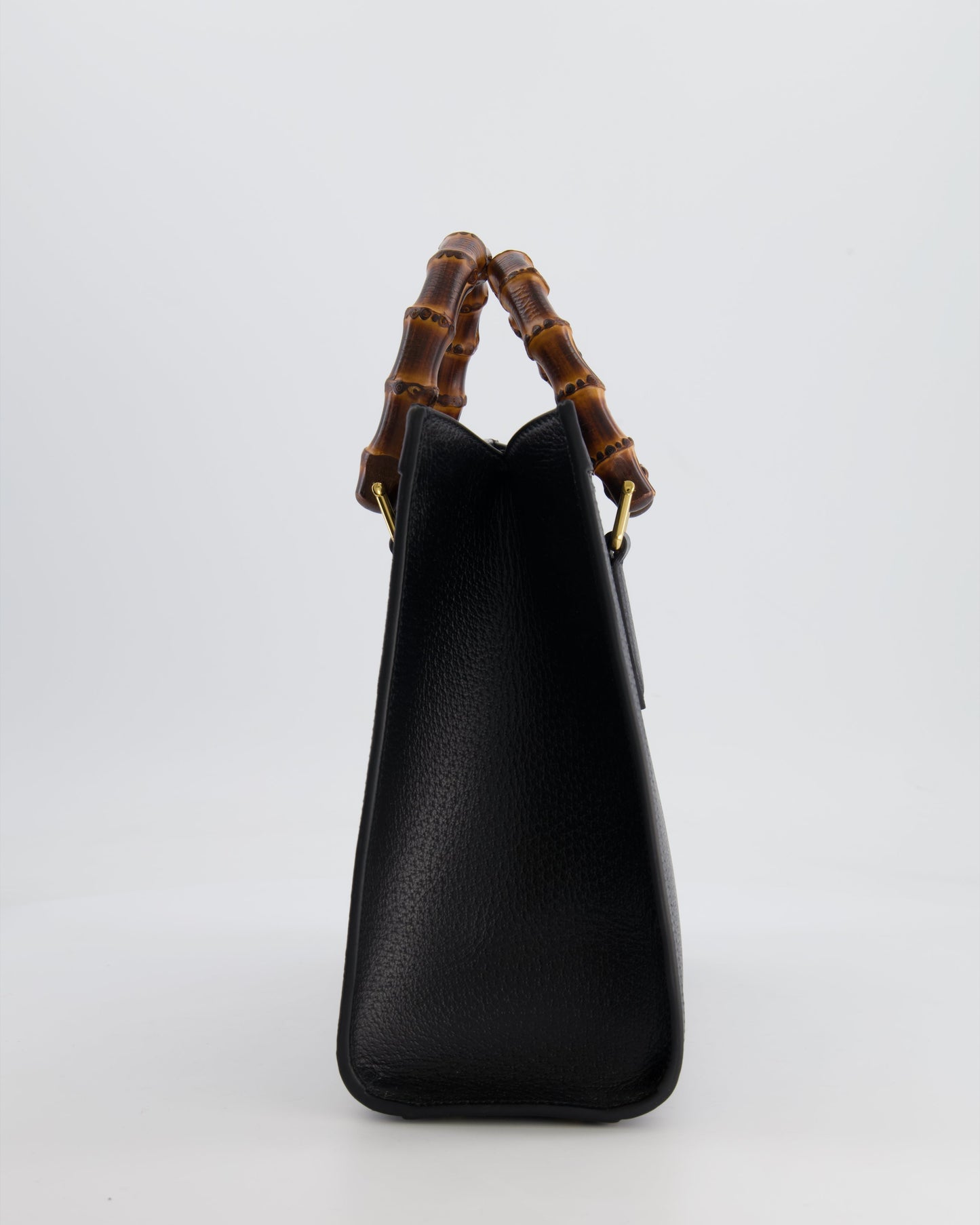 Gucci Black Diana Medium Tote Leather Bag with Shiny Antique Gold Hardware & Bamboo Handle RRP £3,170