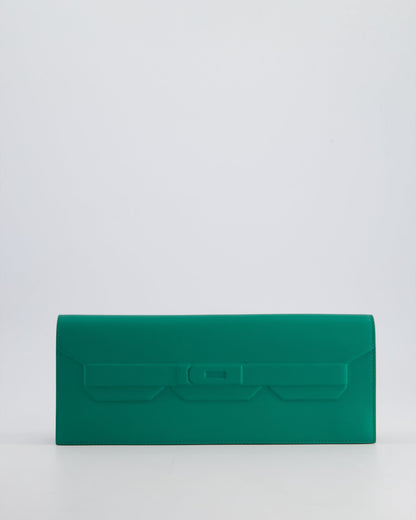 *FIRE PRICE* Hermès Birkin Shadow Cut Clutch Bag In Vert Vertigo Swift Leather