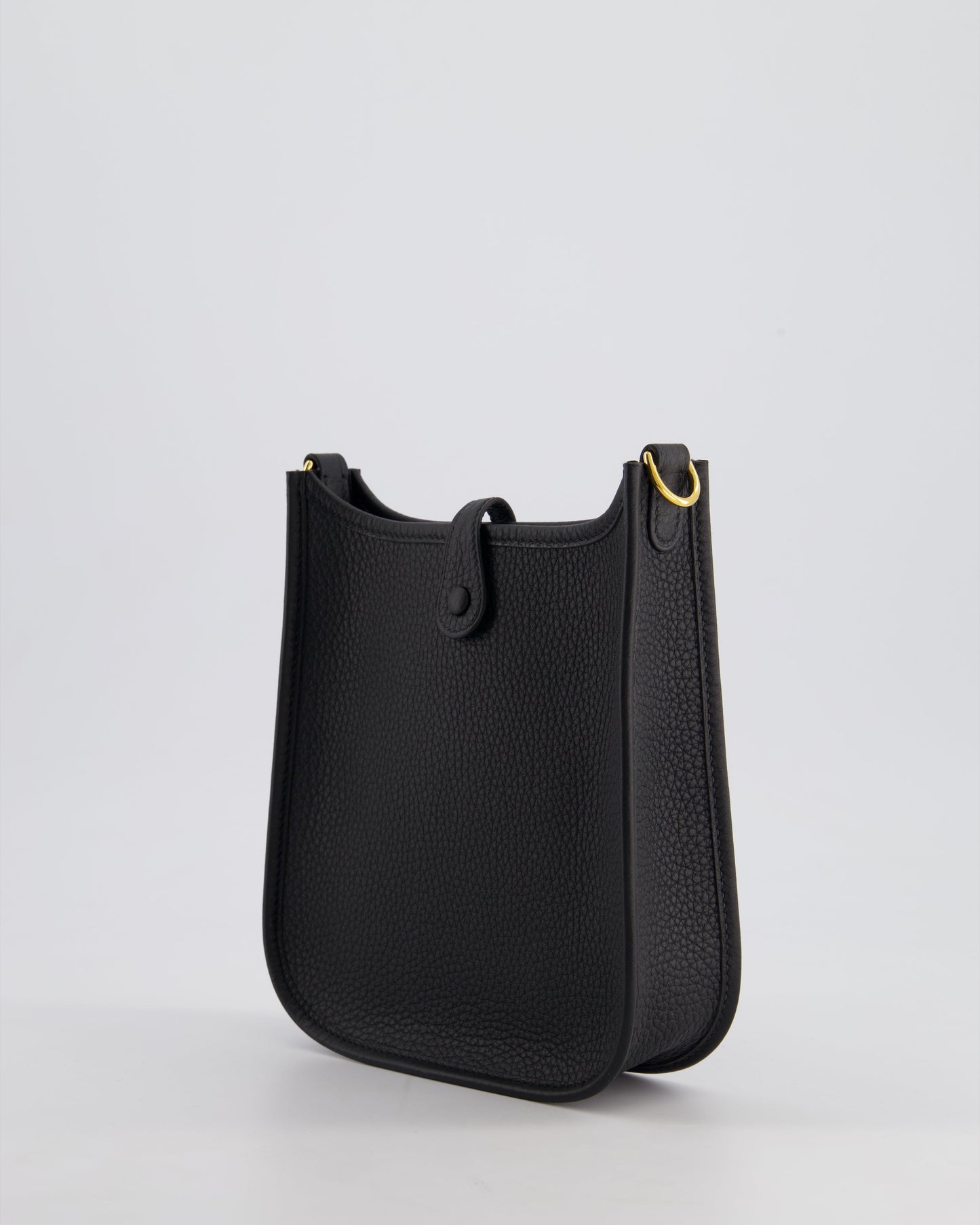 Hermès Mini Evelyne 16 Bag in Noir Clemence Leather with Gold Hardware
