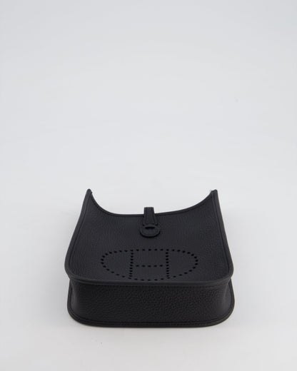 *HOT* Hermès Mini Evelyne 16 Bag in Noir Clemence Leather with Palladium Hardware