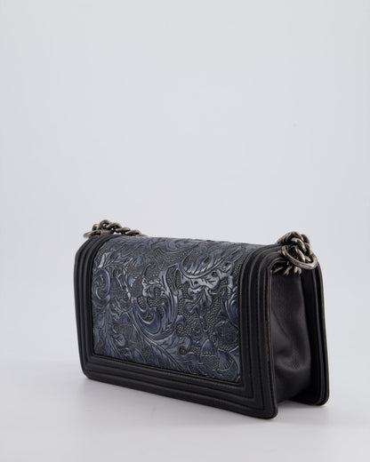 Chanel 2014 Paris/Dallas Cordoba Medium Lambskin Boy Bag with Ruthenium Hardware