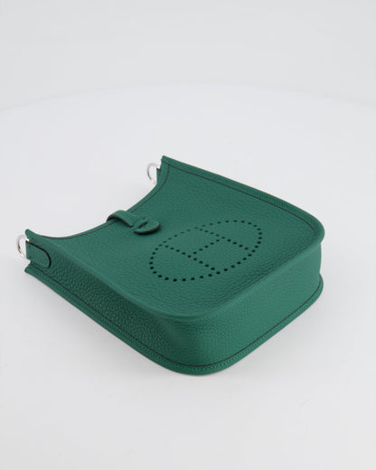 Hermès Mini Evelyne 16 Bag in Vert Moyen Clemence Leather with Palladium Hardware