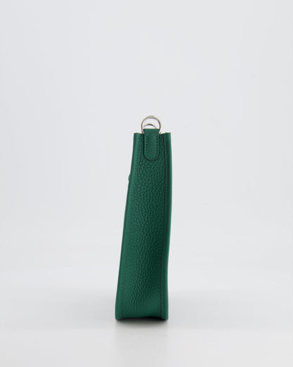 Hermès Mini Evelyne 16 Bag in Vert Moyen Clemence Leather with Palladium Hardware