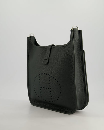 *HOT* Hermès Evelyne III 29cm Bag in Vert Mangrove Clemence Leather with Palladium Hardware