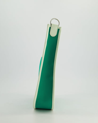 *NEW STYLE* Hermes Neo Evelyne 29cm in Menthe Canvas, Bleu Azteque Interior & Vert Fizz Swift Leather with Palladium Hardware