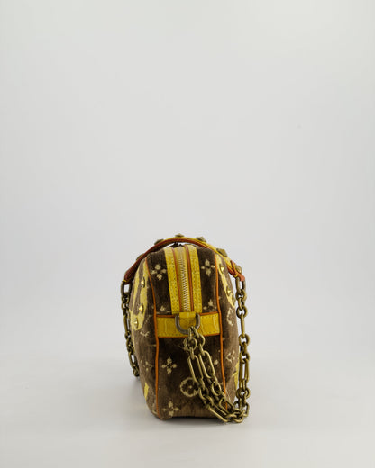 Louis Vuitton Trompe L'Oeil Trocadero Velvet Monogram Shoulder Bag with Croc Leather Trim and Antique Gold Hardware