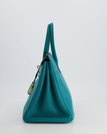 *FIRE PRICE* Hermès Birkin 30cm Retourne in Bleu Paon Togo Leather with Gold Hardware
