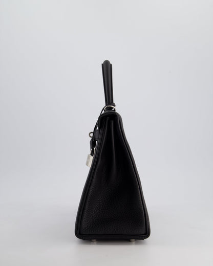 Hermès Kelly 28cm Retourne Bag in Black Togo Leather with Palladium Hardware