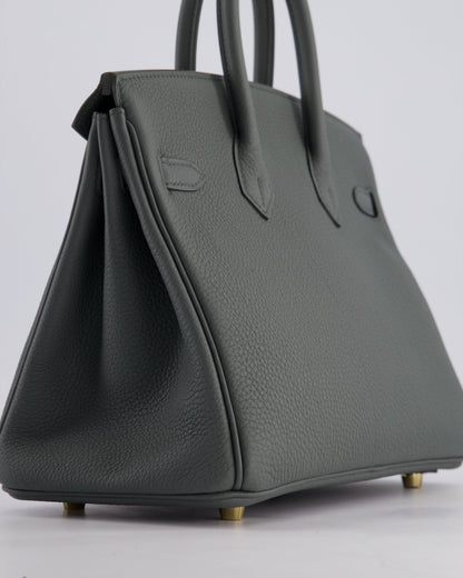 *SUPER HOT COLOUR* Hermès Birkin 25cm Retourne Bag in Vert Amande Togo Leather with Gold Hardware