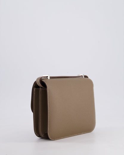 Hermès Constance III Mini 18cm Miroir Bag in Etoupe Epsom Leather with Palladium Hardware