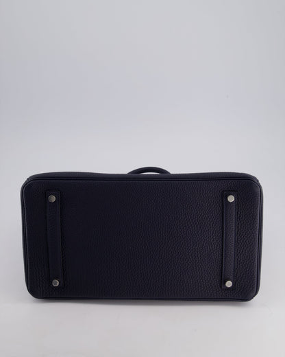 *HOT* Hermès Birkin 35cm Bag in Bleu Nuit Retourne Togo Leather with Palladium Hardware