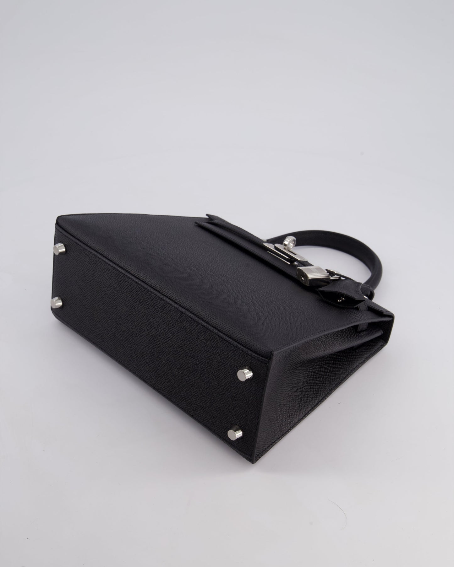 Hermès Kelly Bag Sellier 25cm in Noir Epsom Leather with Palladium Hardware