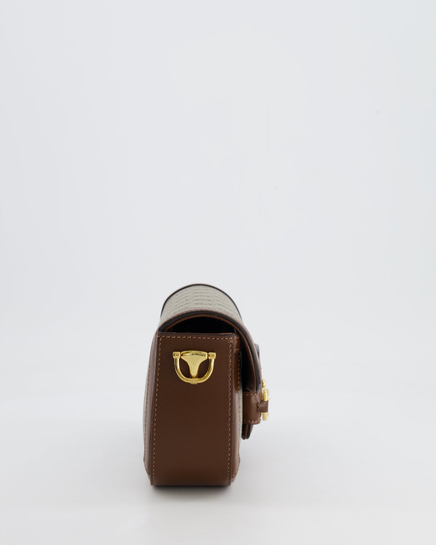 Gucci Beige and Brown Leather Horsebit 1955 Small Shoulder Bag with Gold Hardware RRP £2,130