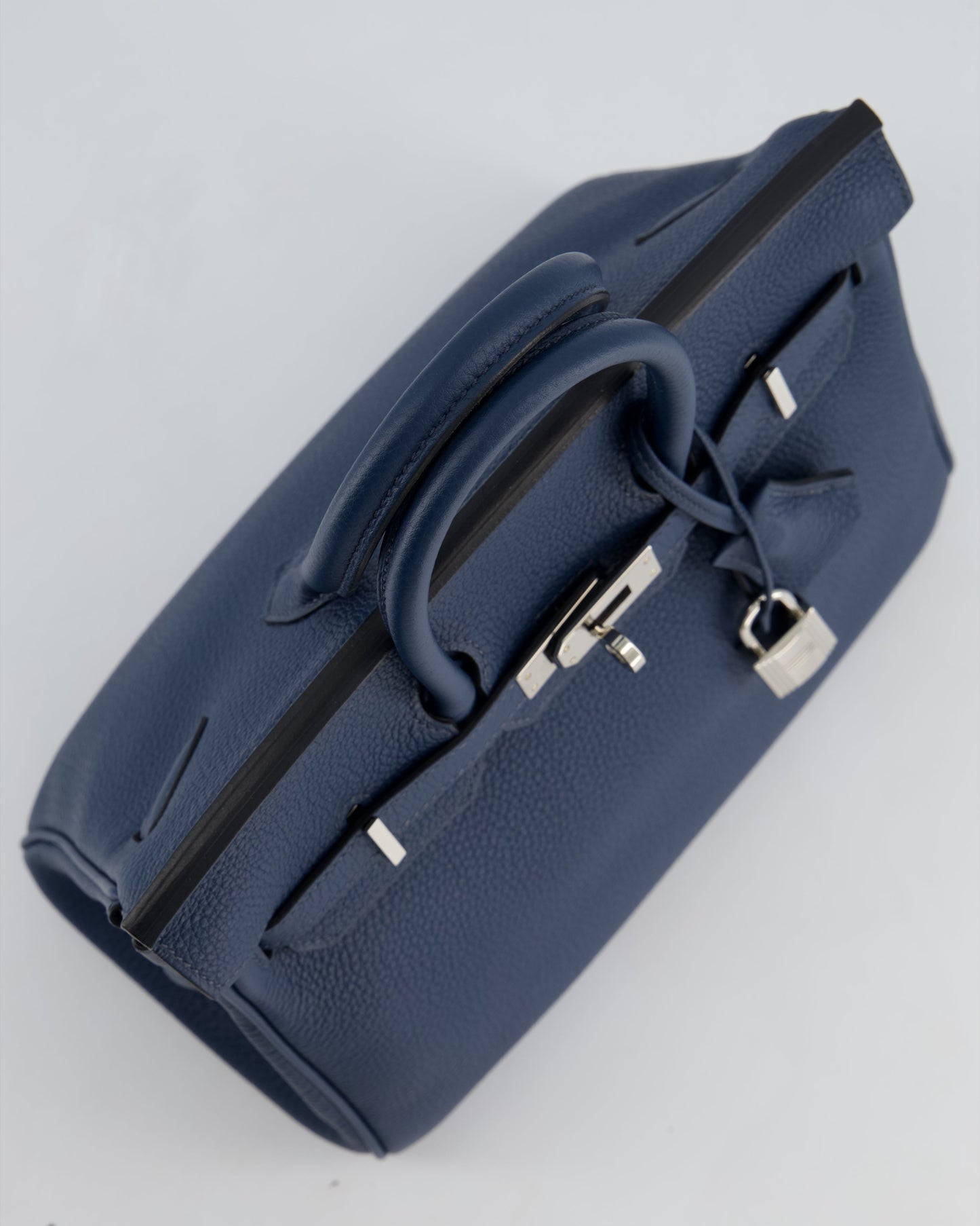 *HOT* Hermès Birkin Retourne 25cm Bag in Bleu De Prusse Togo Leather with Palladium Hardware