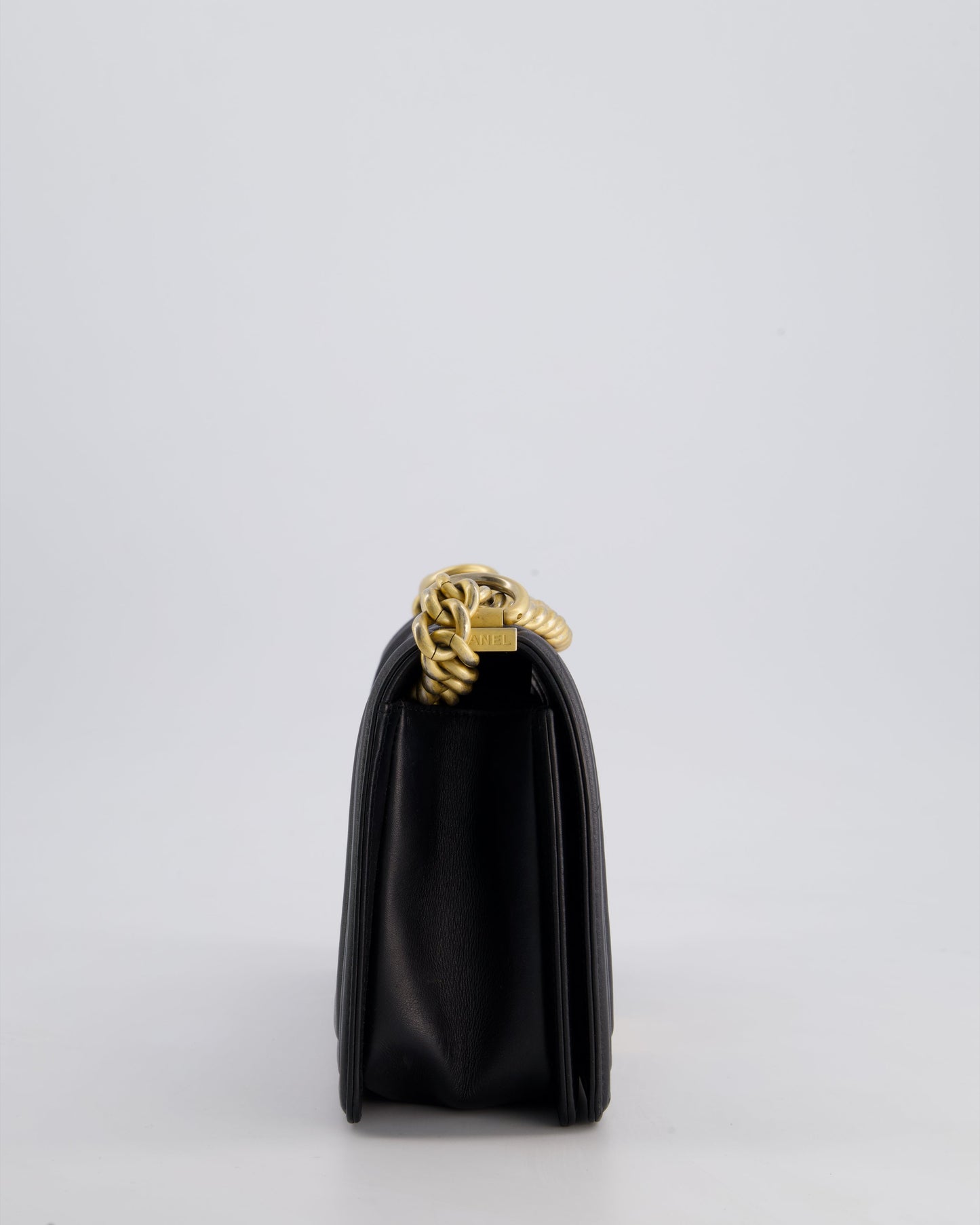 *FIRE PRICE* Chanel Black Medium Boy Bag in Lambskin Leather with Brushed Gold Hardware