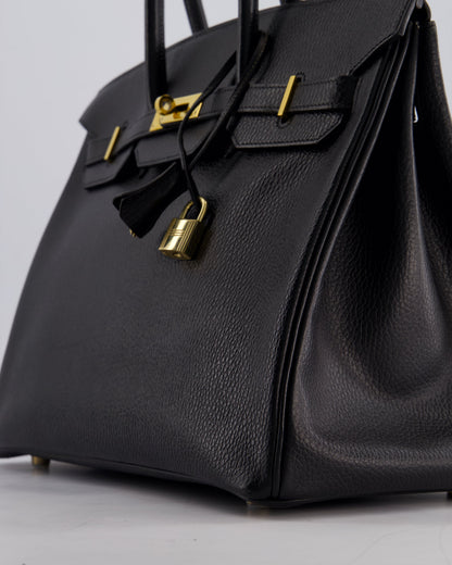 Hermès Birkin 35cm Retourne in Black Ardennes Leather with Gold Hardware