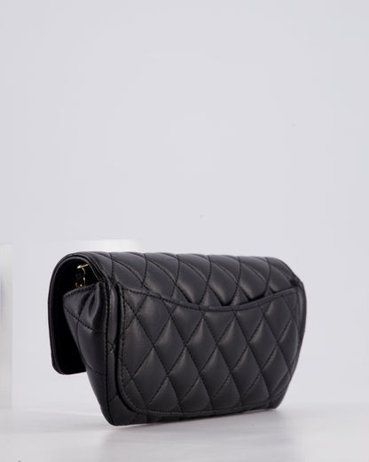 Chanel Black Lambskin Sunglasses Case on Chain Bag with Champagne Gold Hardware