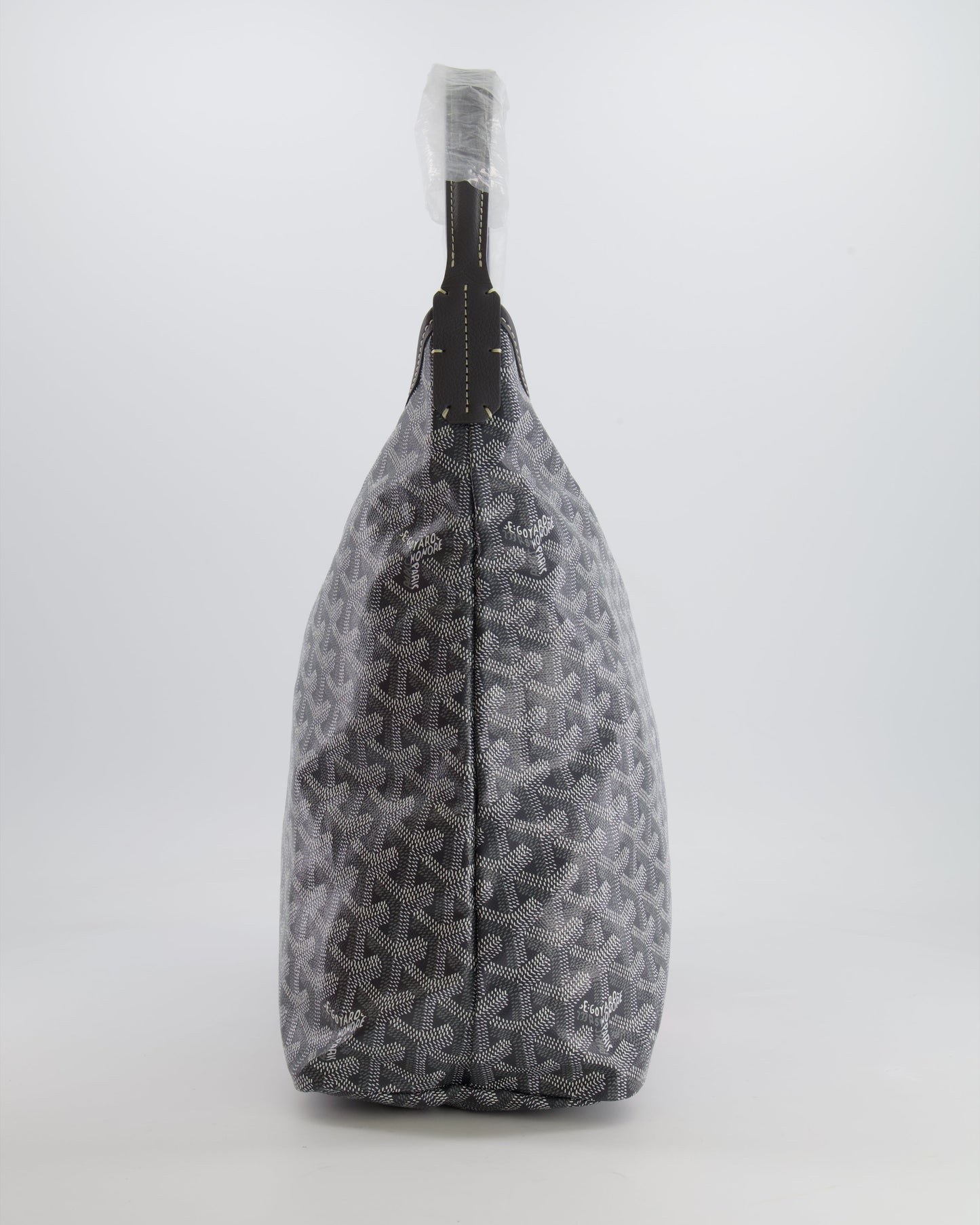 Goyard Grey Goyardine Canvas Boheme Hobo Bag with Dog Print