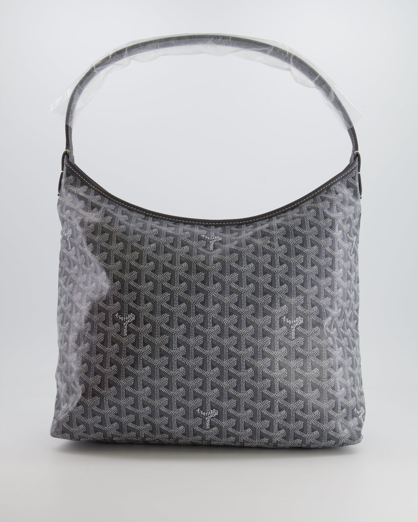 Goyard Grey Goyardine Canvas Boheme Hobo Bag with Dog Print