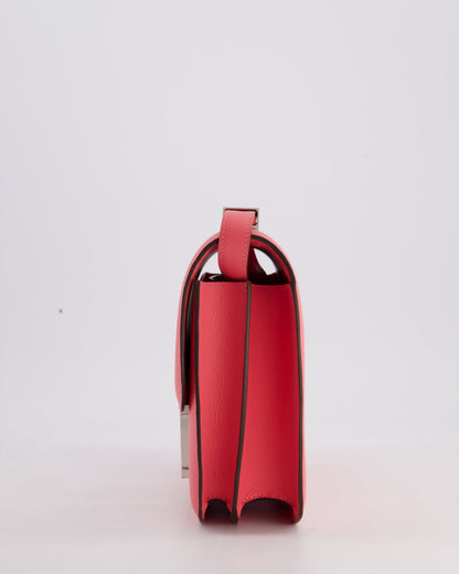 *HOT* Hermès Constance 24cm Bag in Rose Azalee Evercolour Leather with Palladium Hardware