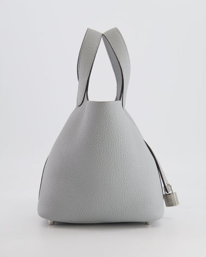 *RARE*  Hermes Picotin 18cm in Bleu Glacier Clemence Leather with Palladium Hardware