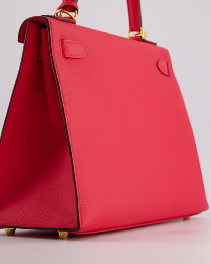 Hermès Kelly Bag 28cm Sellier in Rose Extreme Epsom Leather with Gold Hardware