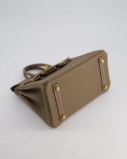 Hermès Birkin Retourne 25cm Bag in Etoupe Togo Leather with Gold Hardware
