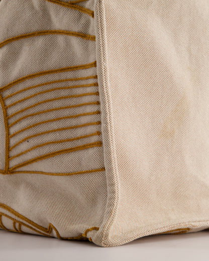 Hermes Beige Embroidered Thalassa Beach Tote Bag
