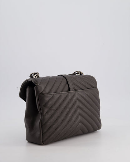Saint Laurent Asphalt Grey Medium College Bag with Brushed Palladium Hardware