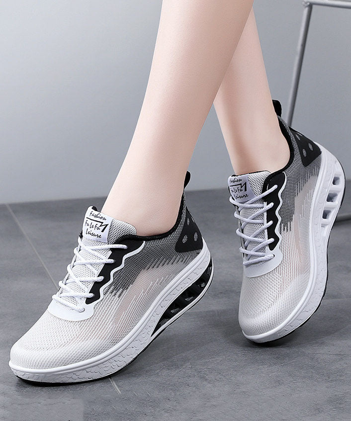 Pink Blue Platform Breathable Mesh Casual Flats Shoes Cross Strap