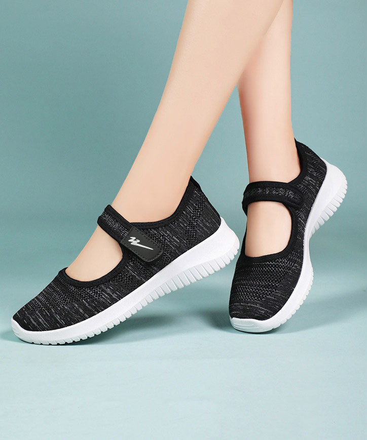Pink Breathable Mesh Casual Flat Shoes Buckle Strap