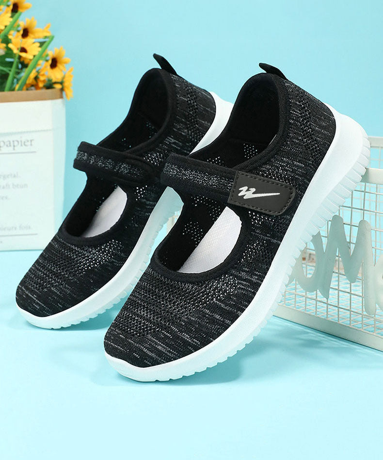 Pink Breathable Mesh Casual Flat Shoes Buckle Strap