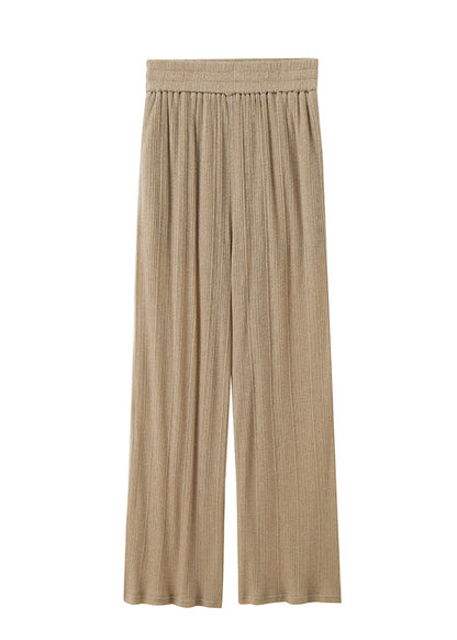 Plus Size Coffee Tie Waist Side Knit Two Pieces Set Summer
