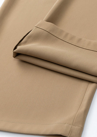 Plus Size Light Brown Patchwork High Waist Straight Pants
