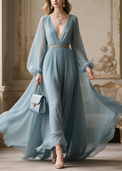 Plus Size V Neck Zircon Patchwork Chiffon Dresses Spring