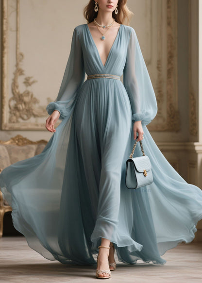 Plus Size V Neck Zircon Patchwork Chiffon Dresses Spring