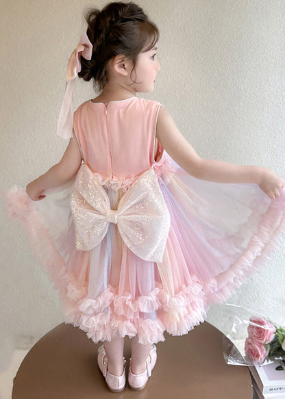 Rainbow Tulle Baby Girls Dresses Sequins Ruffled Summer
